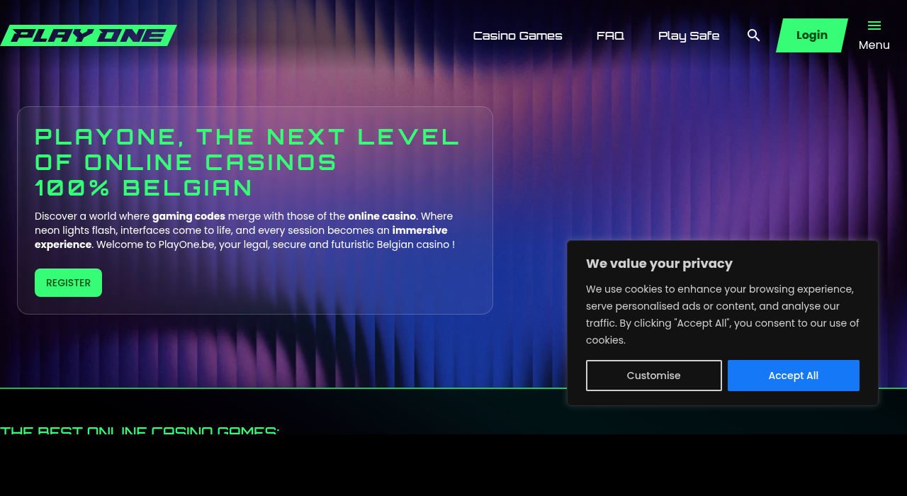 PlayOne Casino screenshot - nieuwe belgische online casino